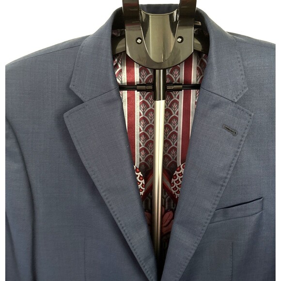 Ted Baker Men’s Size 42R Modern Fit Super 110's Blue Wool Blazer Sport Coat - Picture 2 of 13